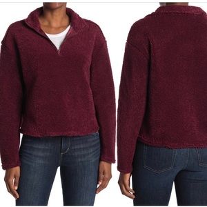 New Marika Tammy 1/4 Zip Sherpa Pullover Women’s Size Large in Windsor Wine